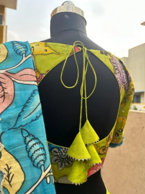Parrot Green Kalamkari Silk Lehenga