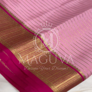 Pink Kanjivaram Silk Saree with Golden Zari Border