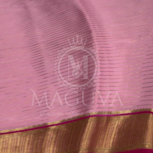 Pink Kanjivaram Silk Saree with Golden Zari Border