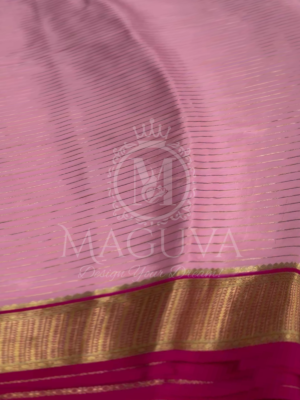 Pink Kanjivaram Silk Saree with Golden Zari Border