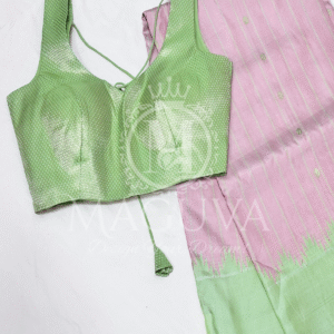 Pastel Pink & Light Green Soft Silk Saree with Designer Blouse