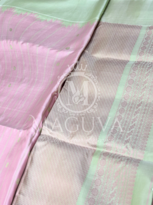 Pastel Pink & Light Green Soft Silk Saree with Designer Blouse