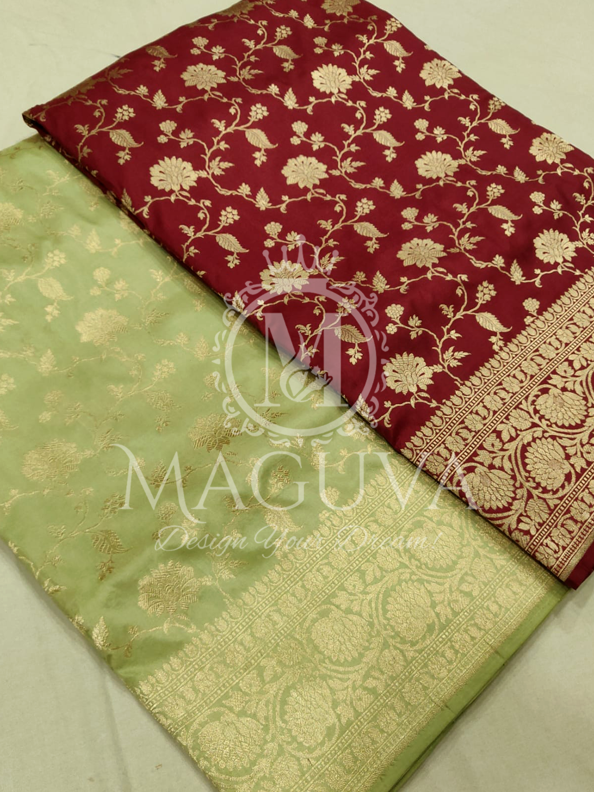 Banarasi Silk Saree with Rich Golden Zari Work