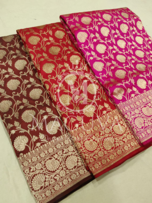 Banarasi Silk Saree with Golden Zari Weaving