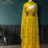 Yellow Festive Floral Embroidered Dress with Dupatta