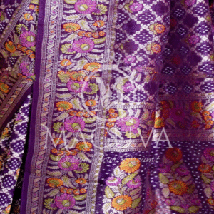 Royal Purple Banarasi Silk Saree with Intricate Floral Zari Weaving
