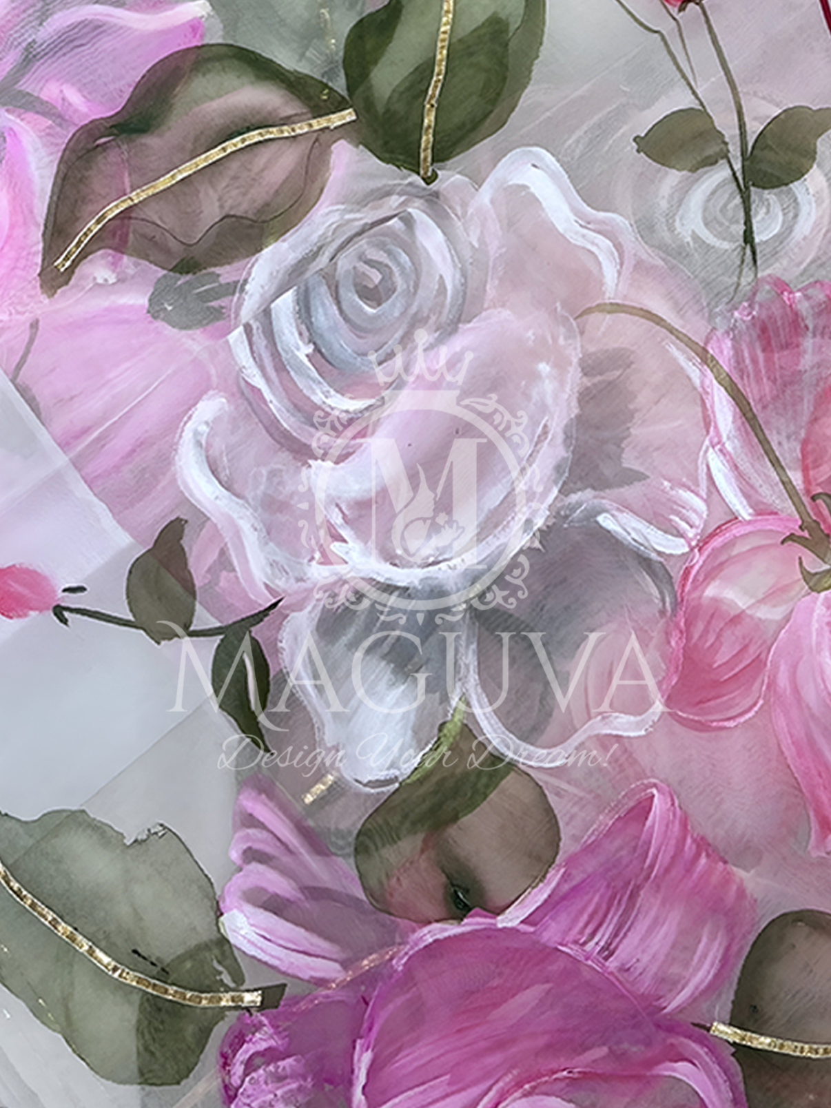 Organza hand-printed saree