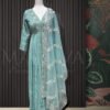 Sea Green Anarkali Suit with Embroidered Dupatta