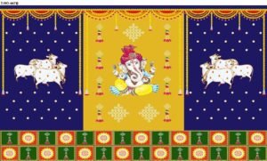 Lord Ganesha's Spiritual Blessing Backdrop